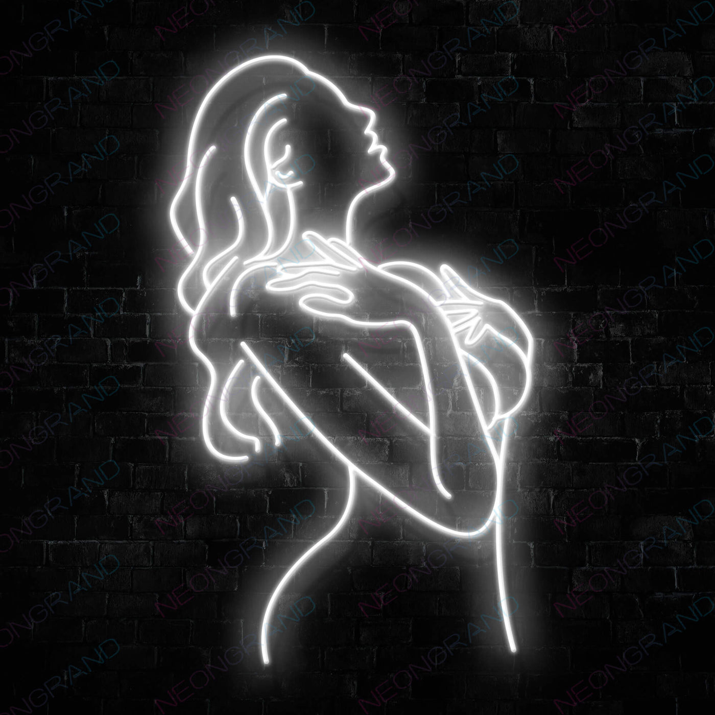 Sexy Lady Back Girls Neon Sign White