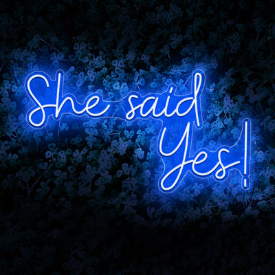 She Said Yes Neon Sign Wedding Led Light blue
