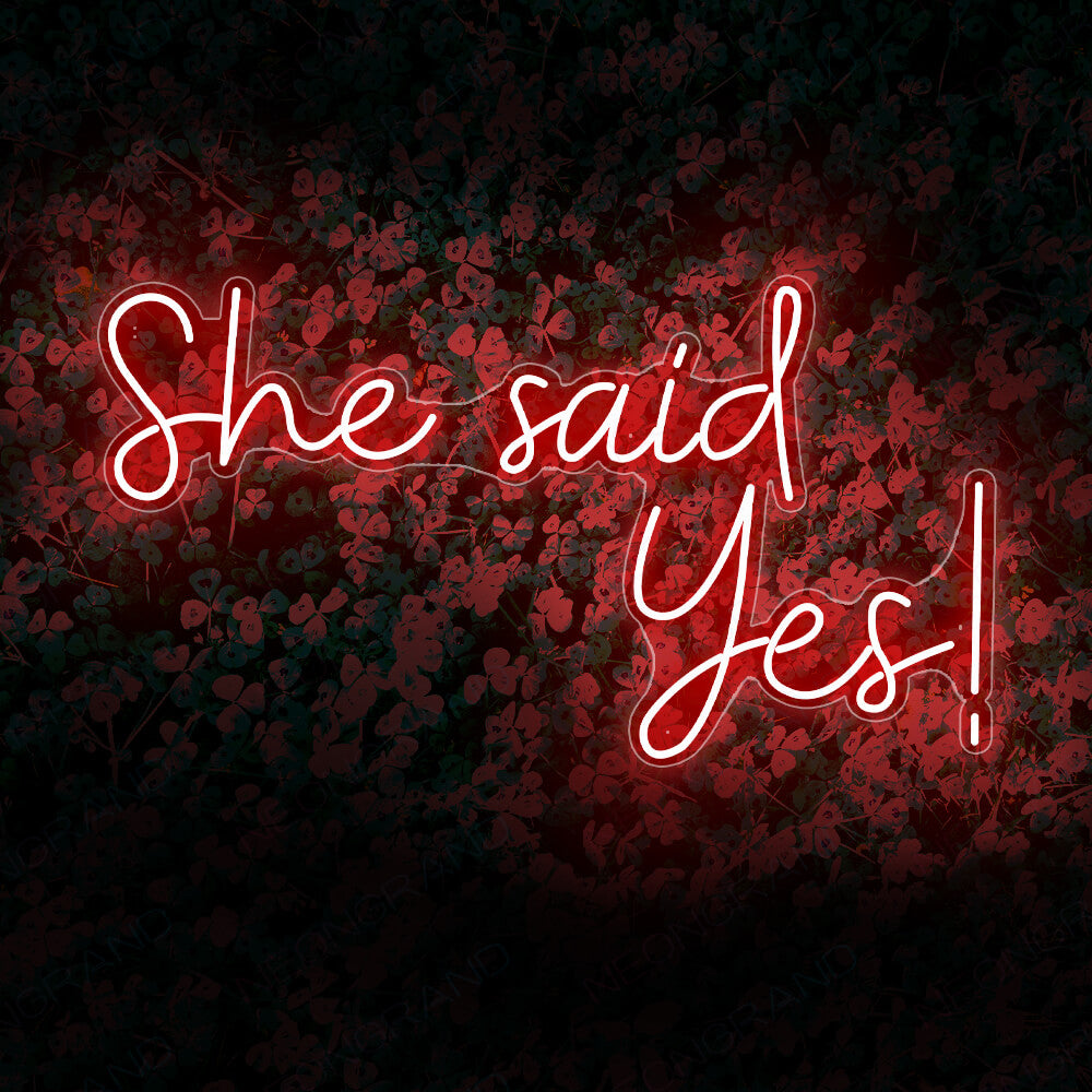 She Said Yes Neon Sign Wedding Led Light red