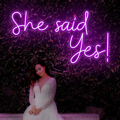 She Said Yes Neon Sign Wedding Led Light violet