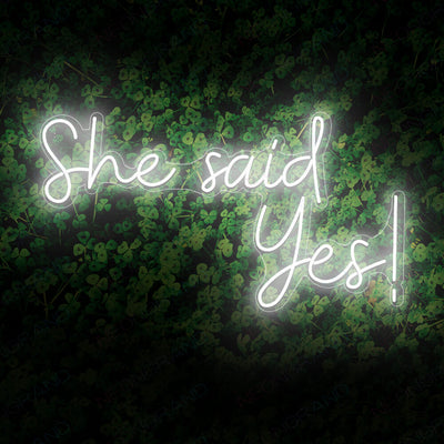 She Said Yes Neon Sign Wedding Led Light white