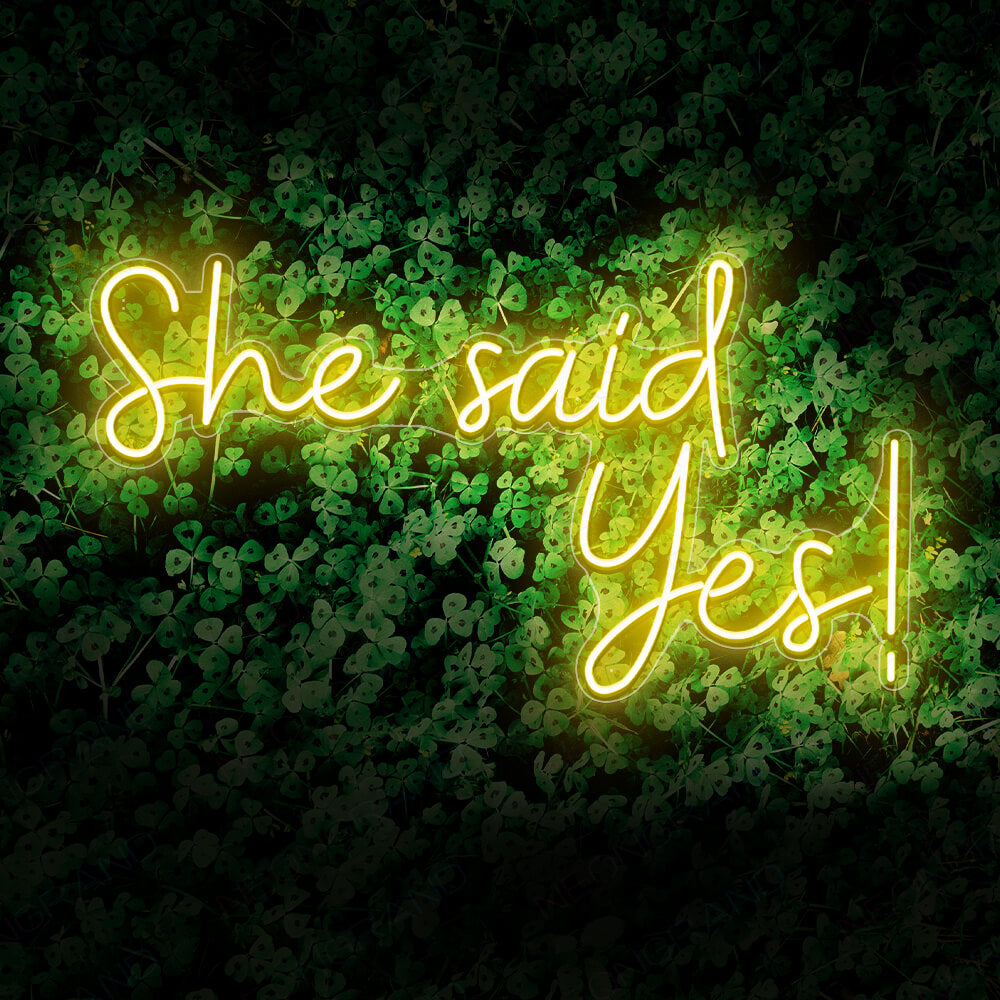 She Said Yes Neon Sign Wedding Led Light yellow