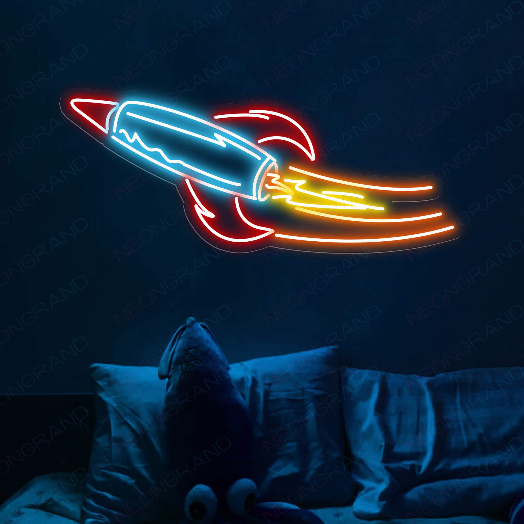 Rocket Neon Sign Spaceship Astronaut Led Light - NeonGrand