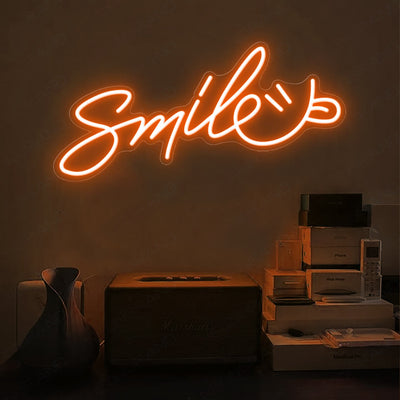 Smile Neon Sign Smiley Face Led Light orange