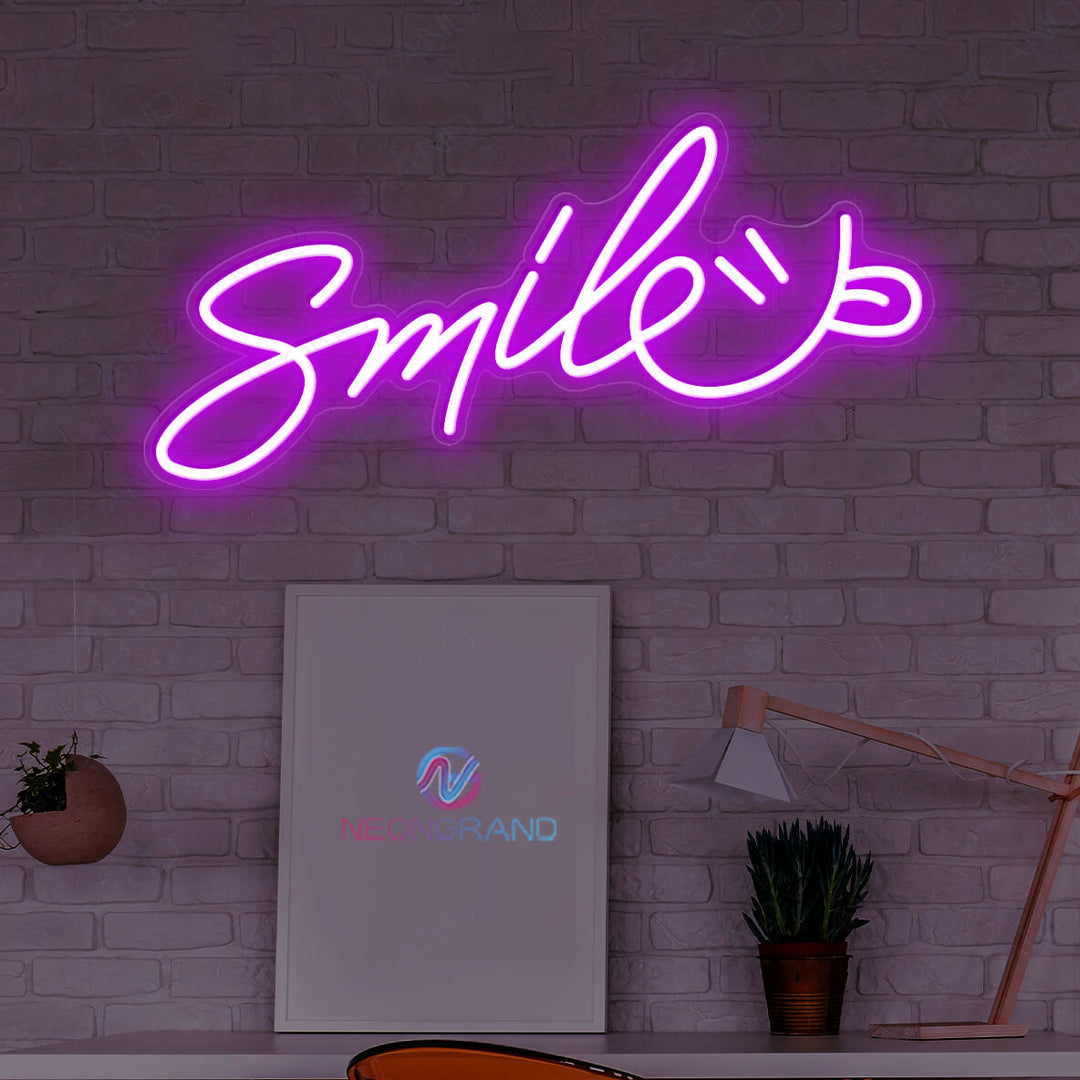 Smile Neon Sign Smiley Face Led Light - NeonGrand