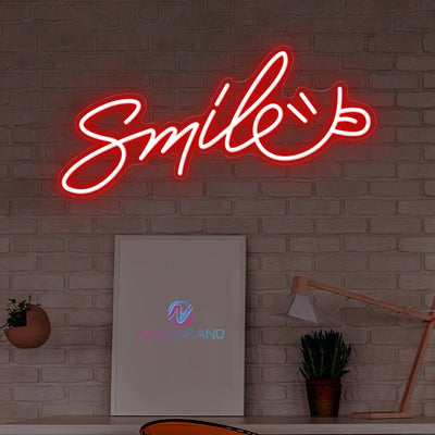 Smile Neon Sign Smiley Face Led Light red