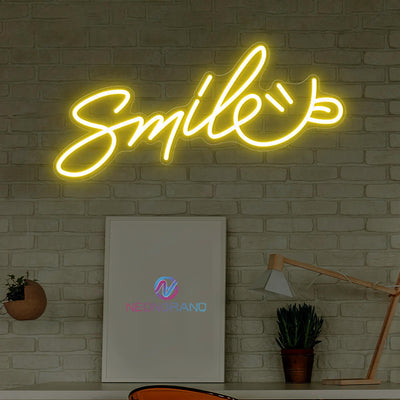 Smile Neon Sign Smiley Face Led Light yellow