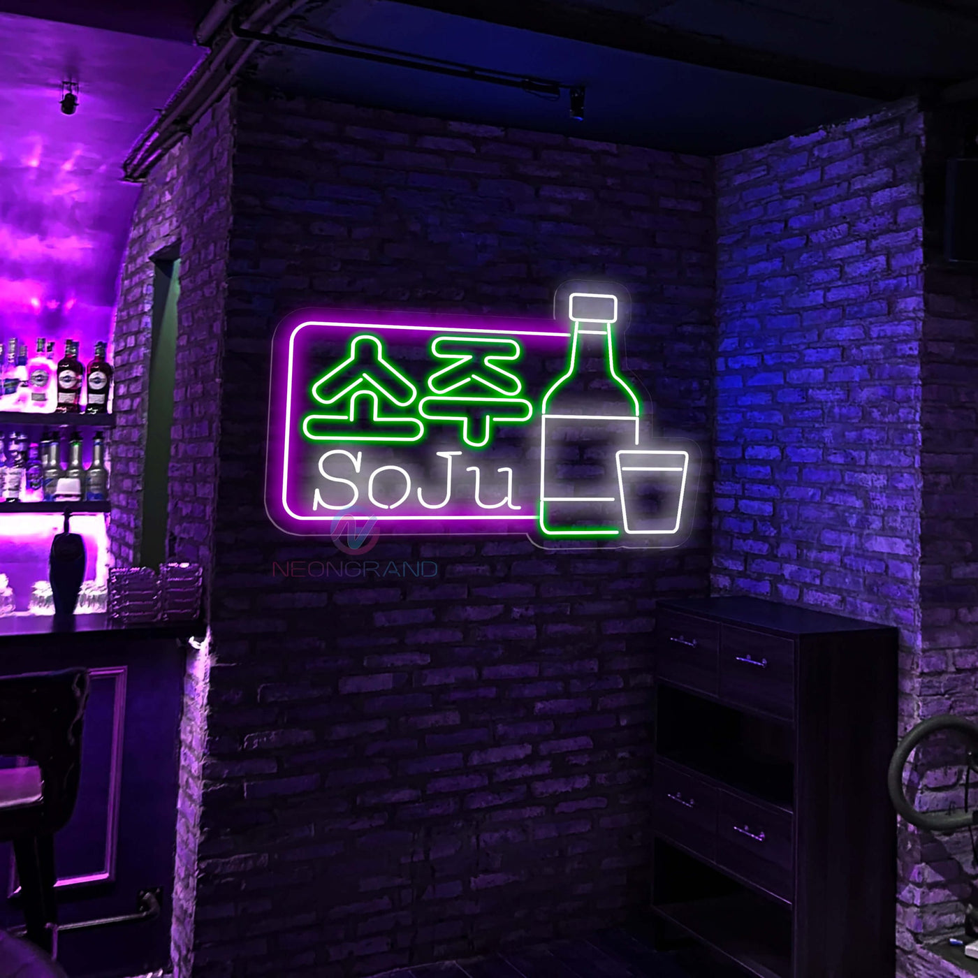 Soju Neon Sign Korean Drink Led Light purple