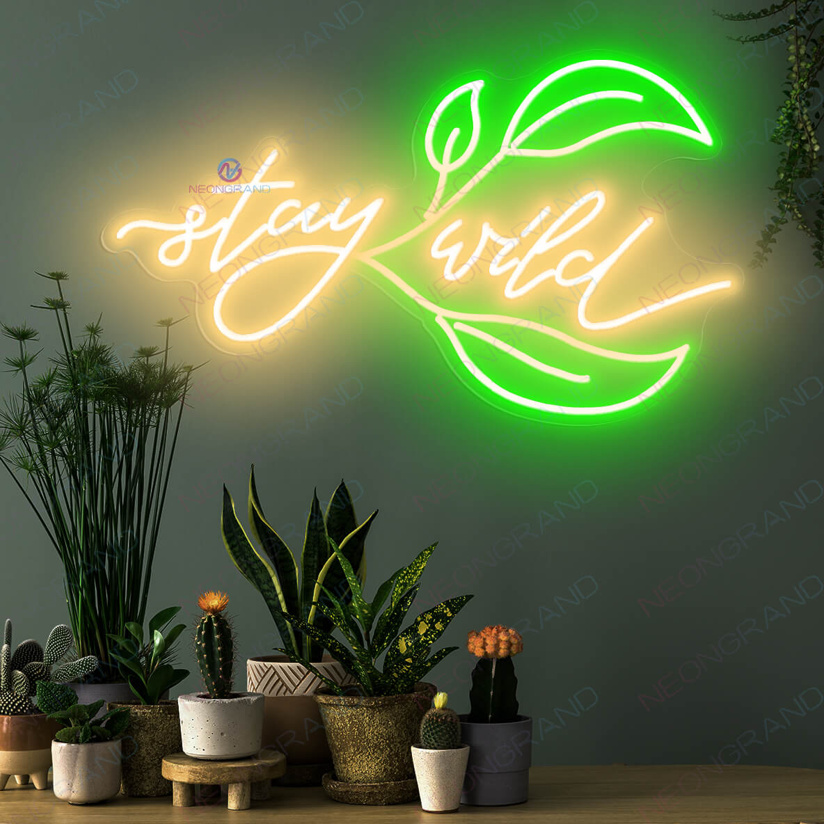 Stay Wild Neon Sign Tropical Led Light gold yellow