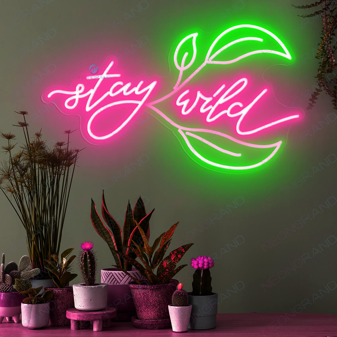 Stay Wild Neon Sign Tropical Led Light pink