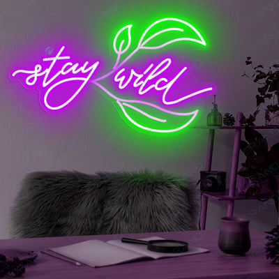 Stay Wild Neon Sign Tropical Led Light purple1