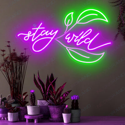 Stay Wild Neon Sign Tropical Led Light purple