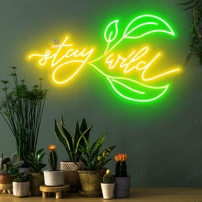 Stay Wild Neon Sign Tropical Led Light yellow