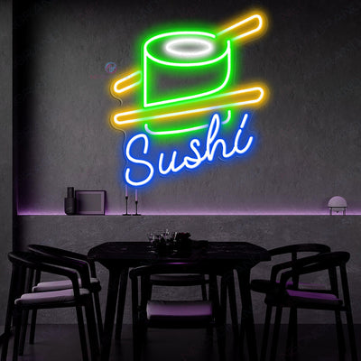 Sushi Neon Sign Food Japanese Led Light blue