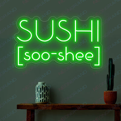 Sushi Neon Sign Japanese Food Led Light green