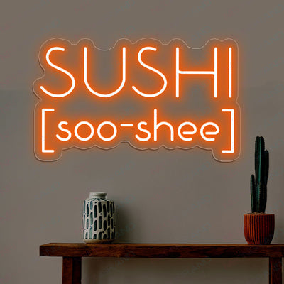 Sushi Neon Sign Japanese Food Led Light orange