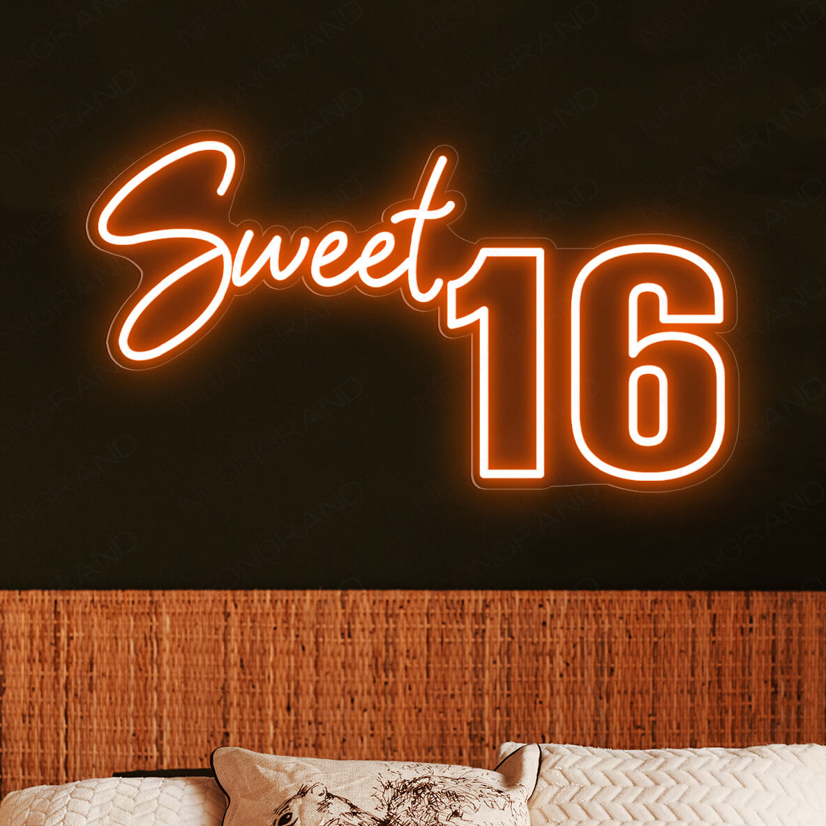 Sweet 16 Neon Sign Happy Birthday Party Led Light - NeonGrand