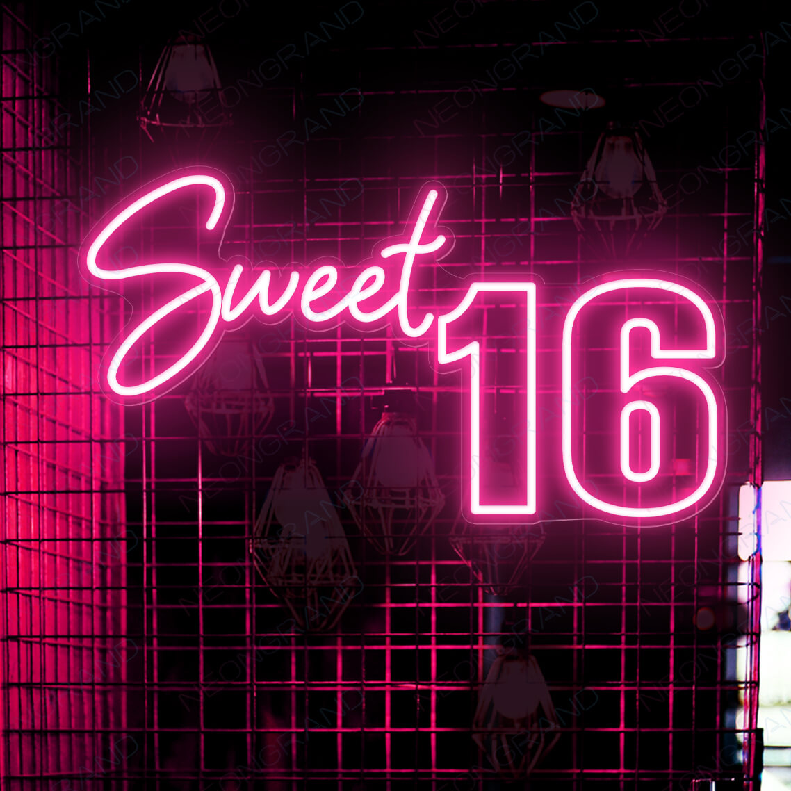 Sweet 16 Neon Sign Happy Birthday Party Led Light - NeonGrand