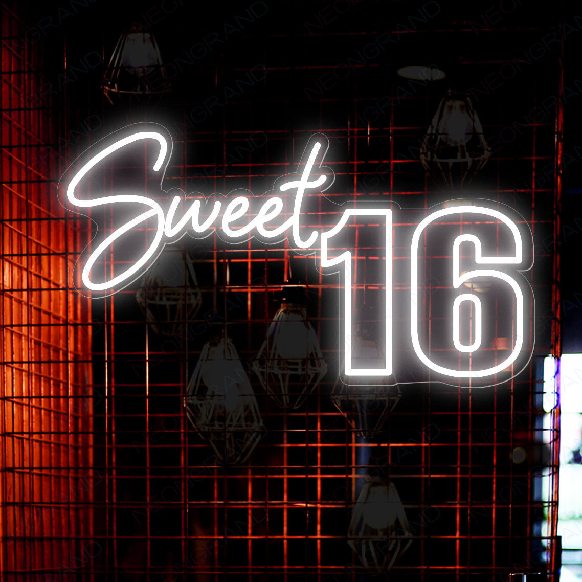 Sweet 16 Neon Sign Happy Birthday Party Led Light - NeonGrand