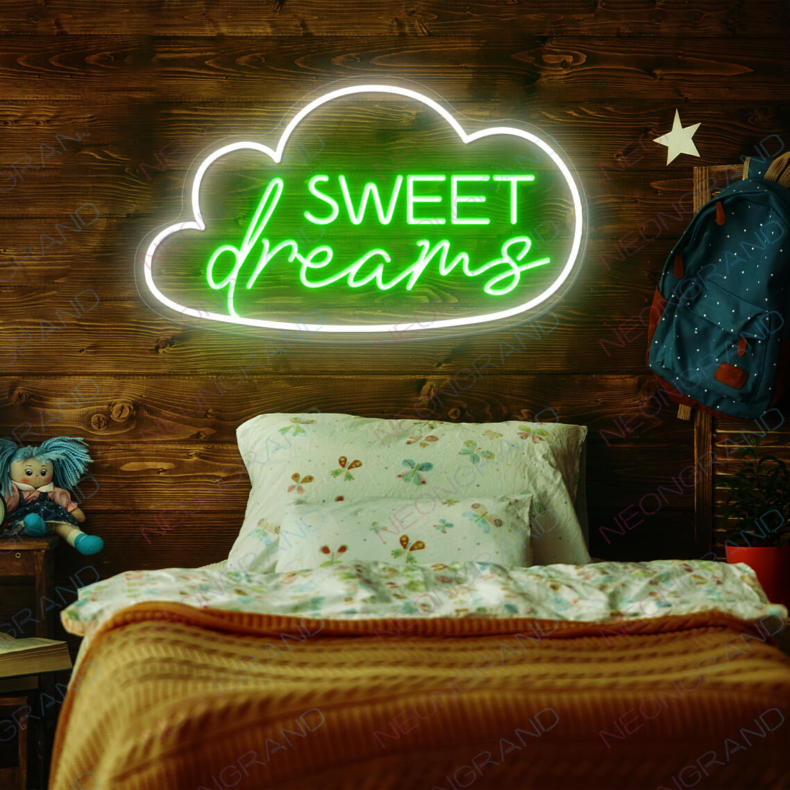 Sweet Dreams Neon Sign Pink Led Light green