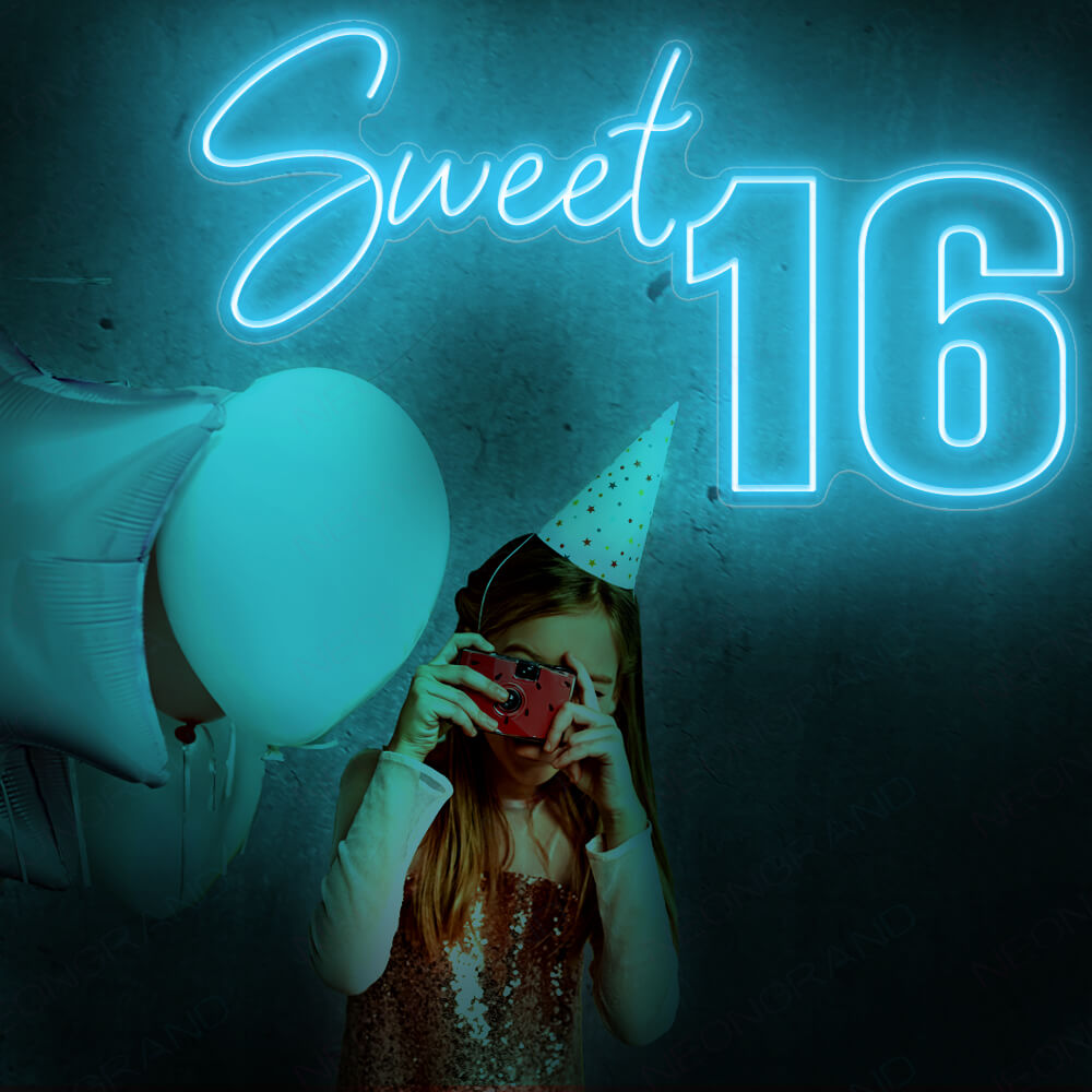 Sweet 16 Neon Sign Happy Birthday Party Led Light - NeonGrand