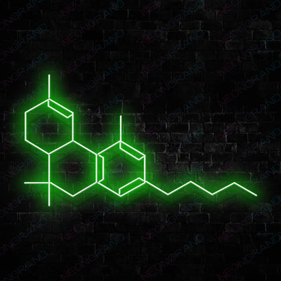 THC Molecule Weed Neon Sign Led Light green
