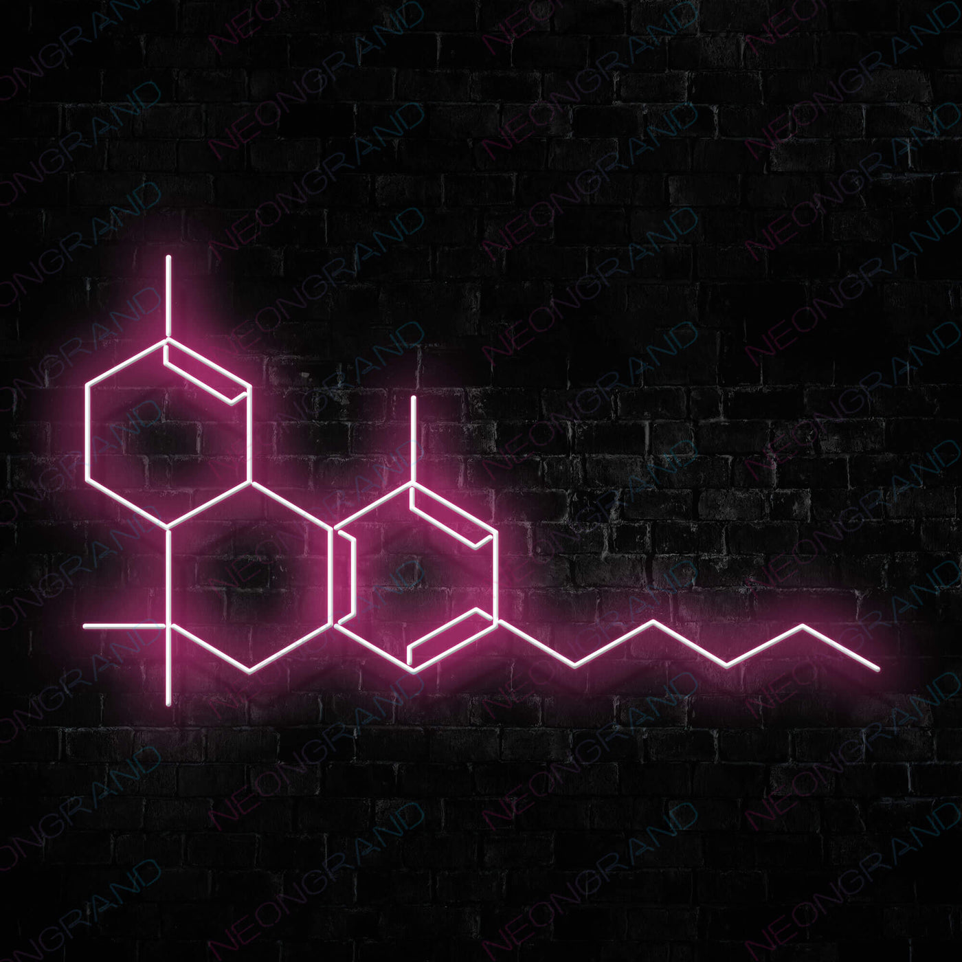 THC Molecule Weed Neon Sign Led Light pink