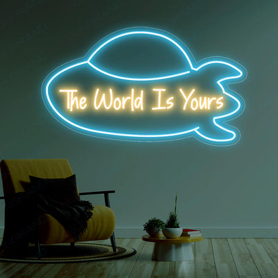 The World Is Yours Neon Sign Led Rocket Neon Light
