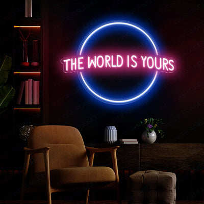 The World Is Yours Neon Sign Led Light Blue