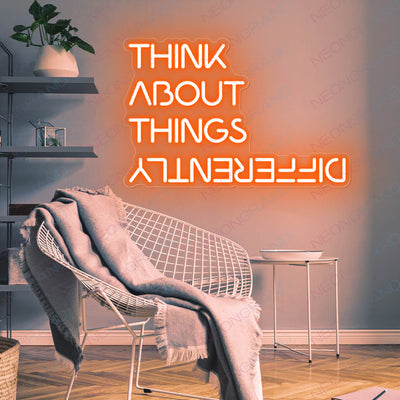 Think About Things Differently Neon Sign Led Light orange