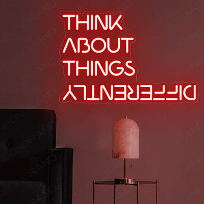 Think About Things Differently Neon Sign Led Light red