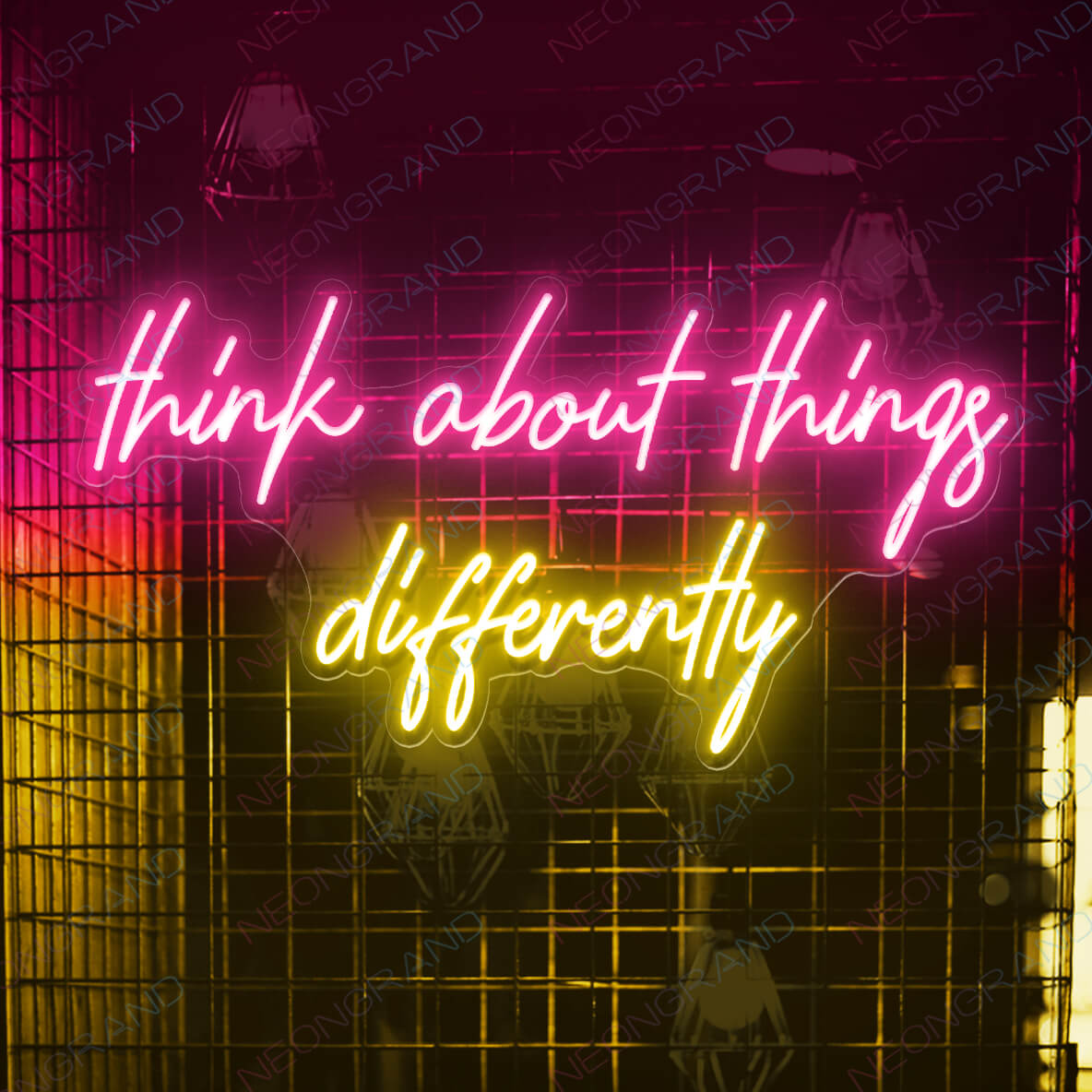 Think About Things Differently Neon Sign Wall Led Light pink