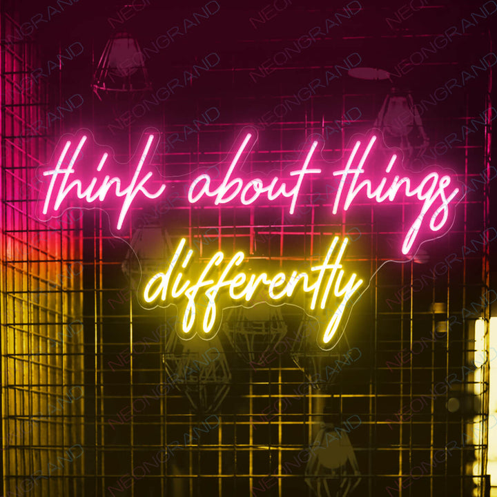 Think about things differently led neon living room wall light decor sign,handmade birthday gifts store neon sign