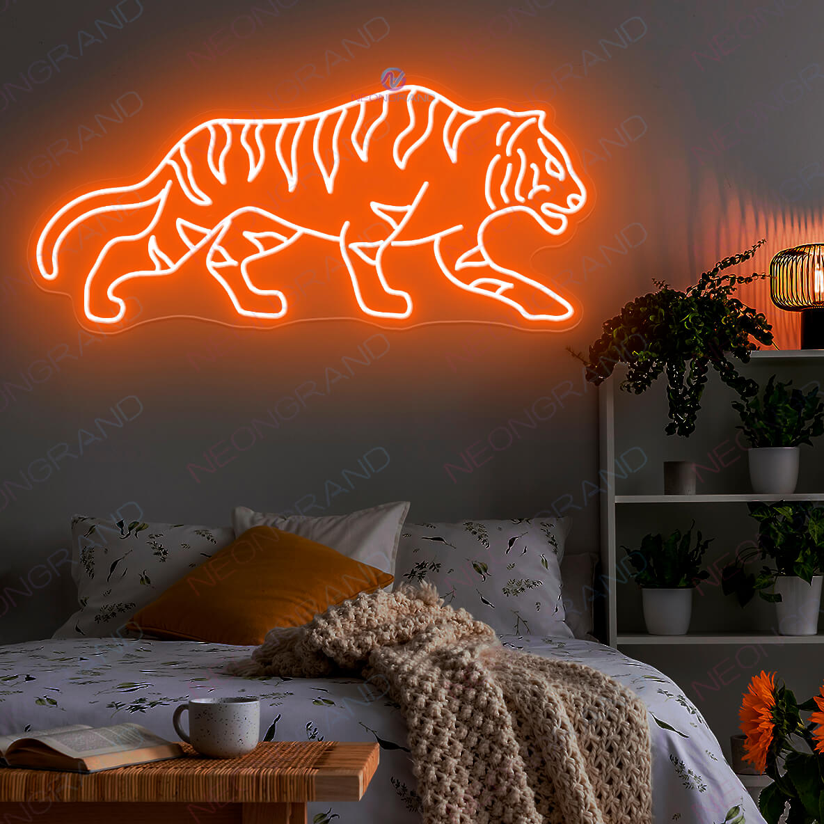 Neon Sign Tiger Animal Led Light orange