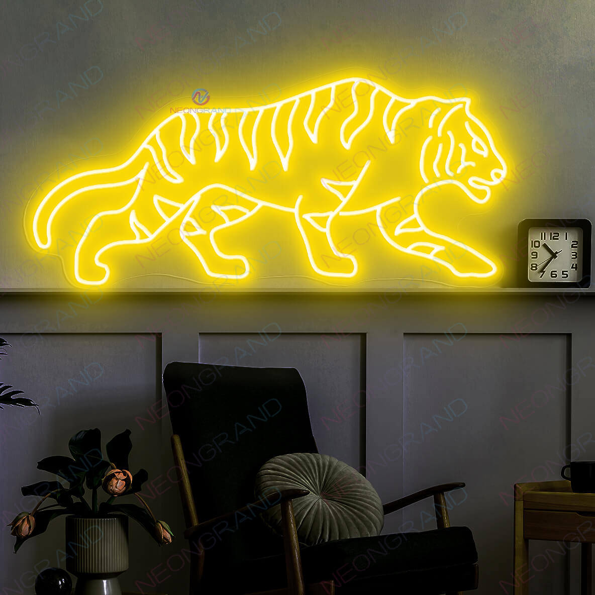 Neon Sign Tiger Animal Led Light yellow