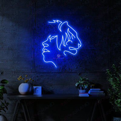 Tiger Neon Sign Animal Led Light Cool Neon Signs For Room blue