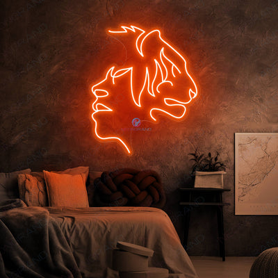 Tiger Neon Sign Animal Led Light Cool Neon Signs For Room dark orange