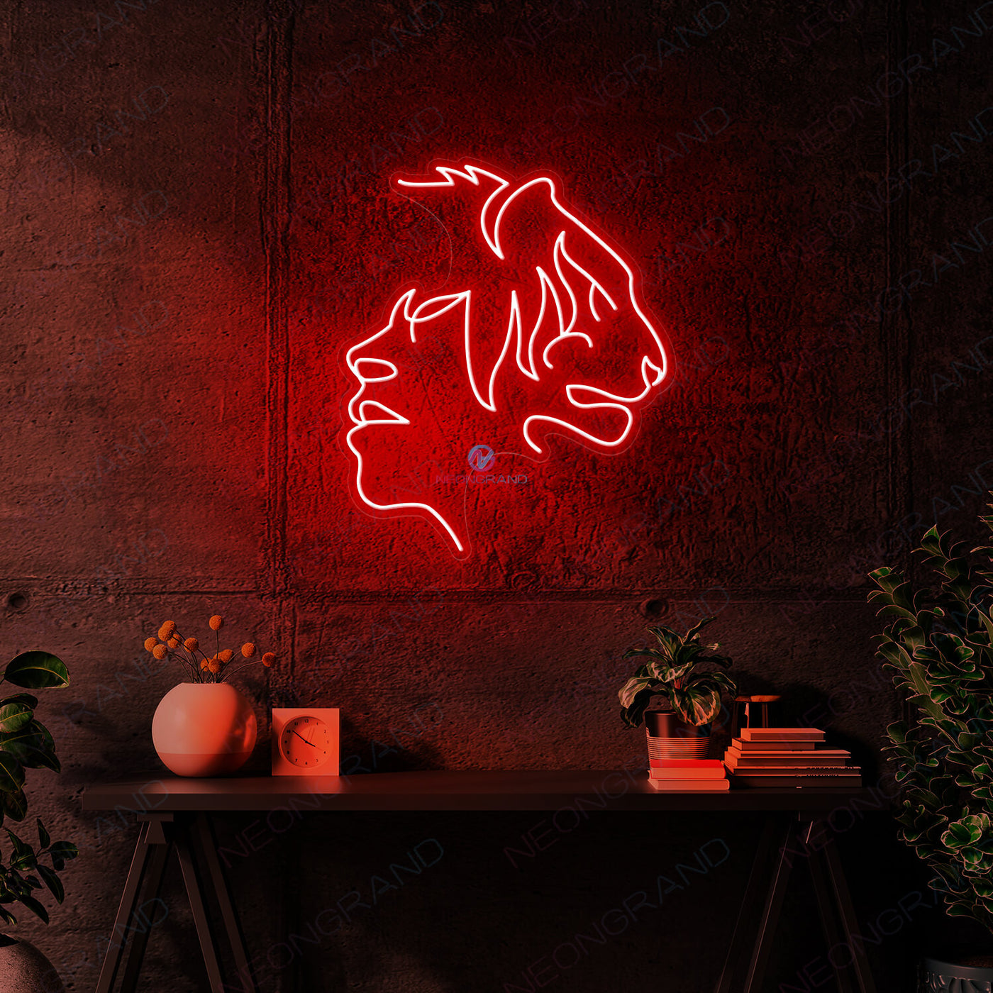 Tiger Neon Sign Animal Led Light Cool Neon Signs For Room red