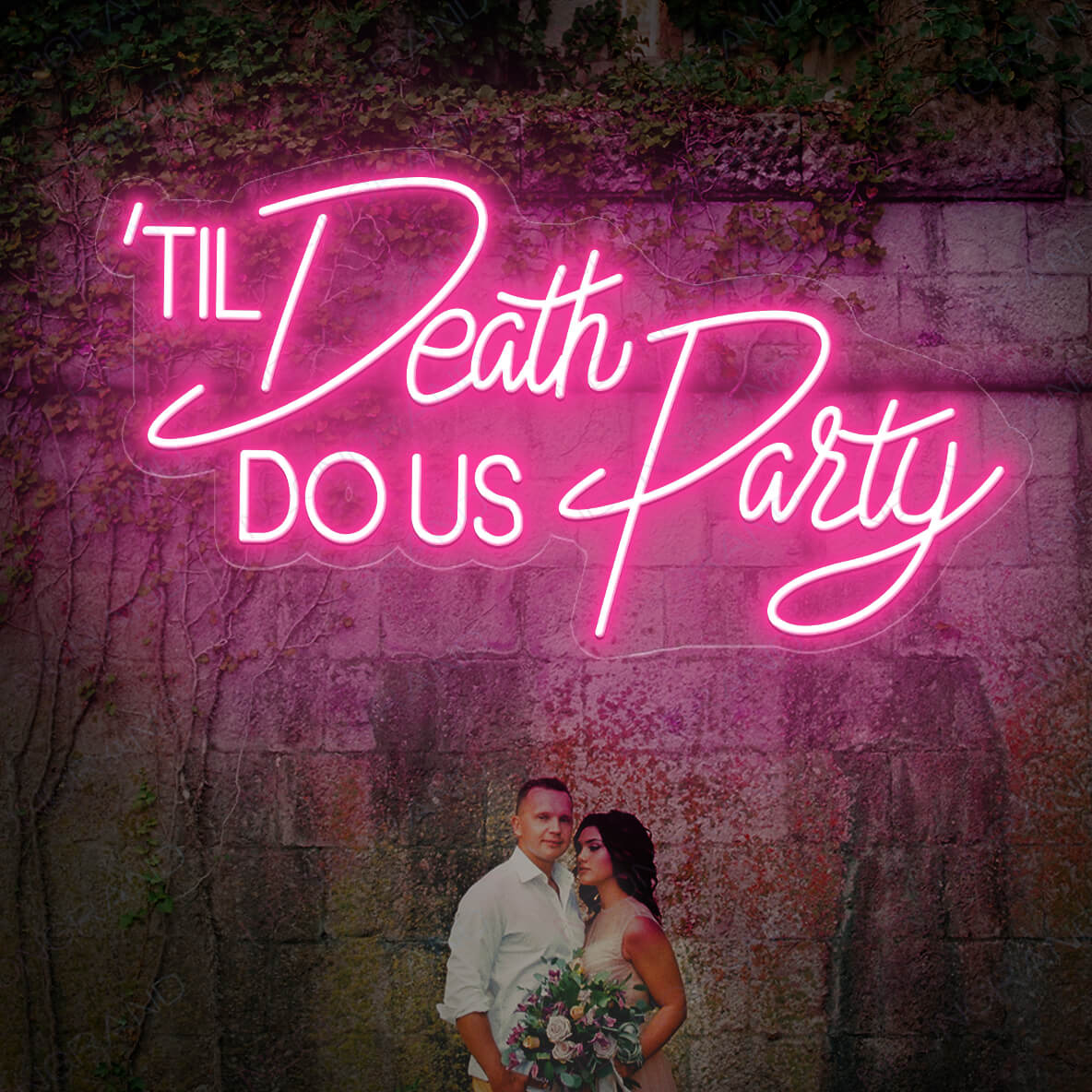 Til Death Do Us Party Neon Sign Led Light Pink