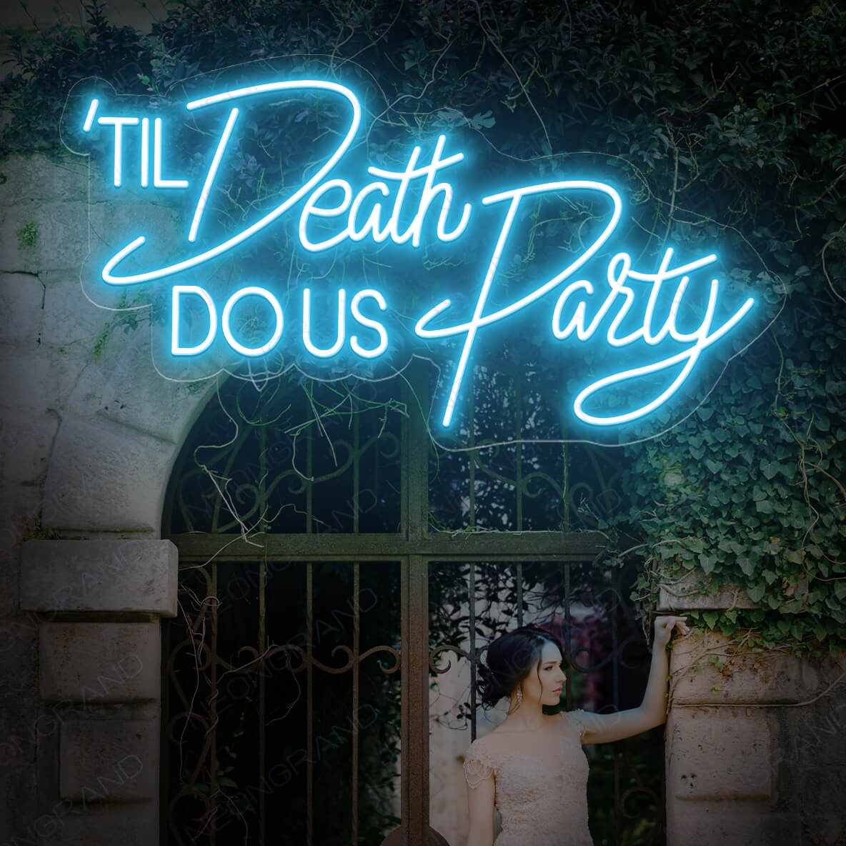 Til Death Do Us Party Neon Sign Led Light SkyBlue