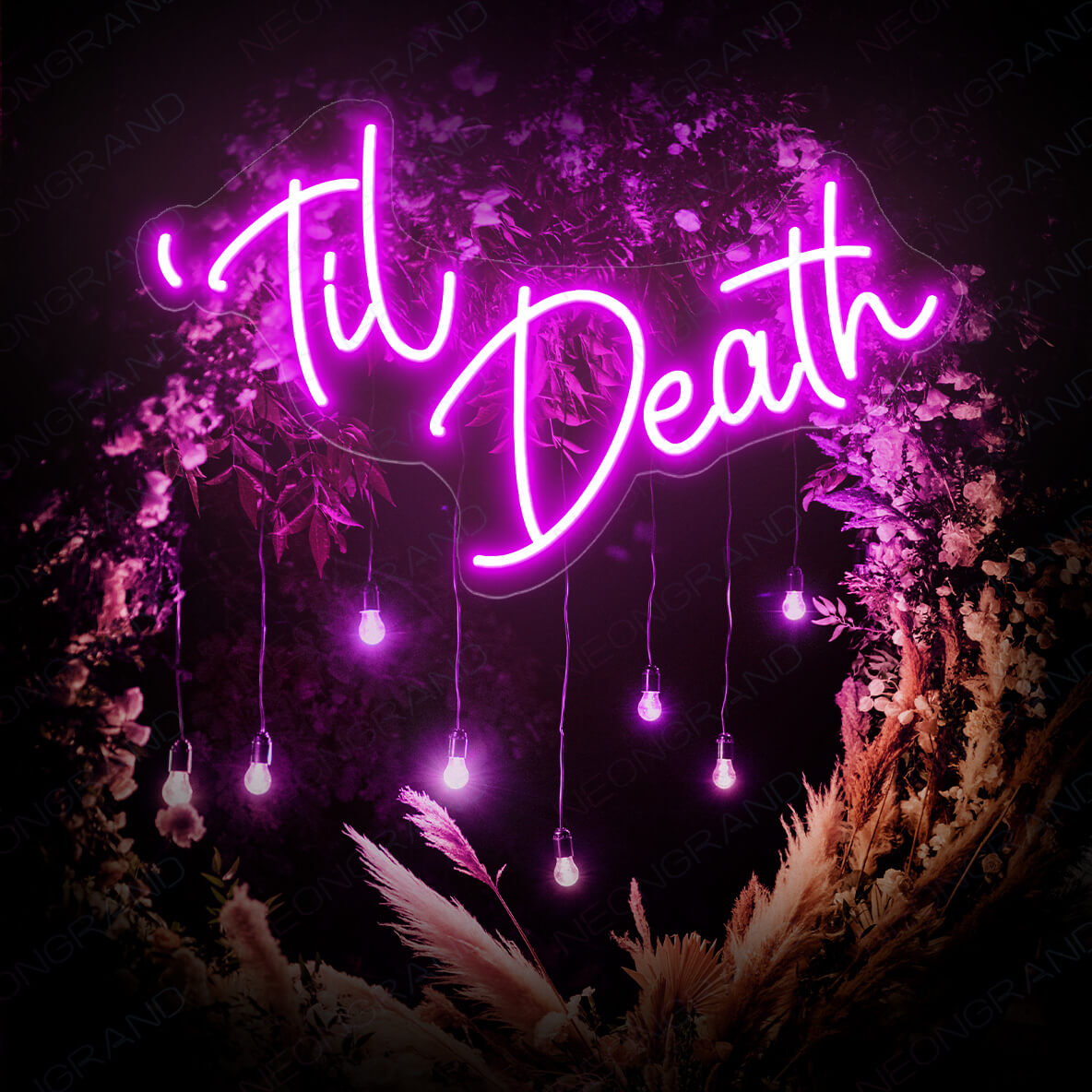 Til Death Neon Sign Led Light Violet