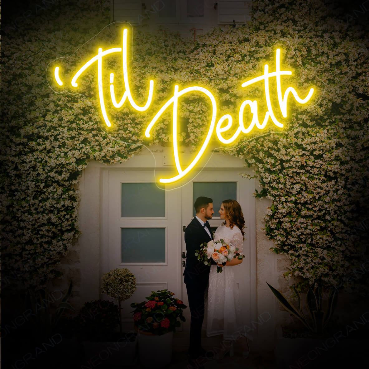 Til Death Neon Sign Led Light yellow