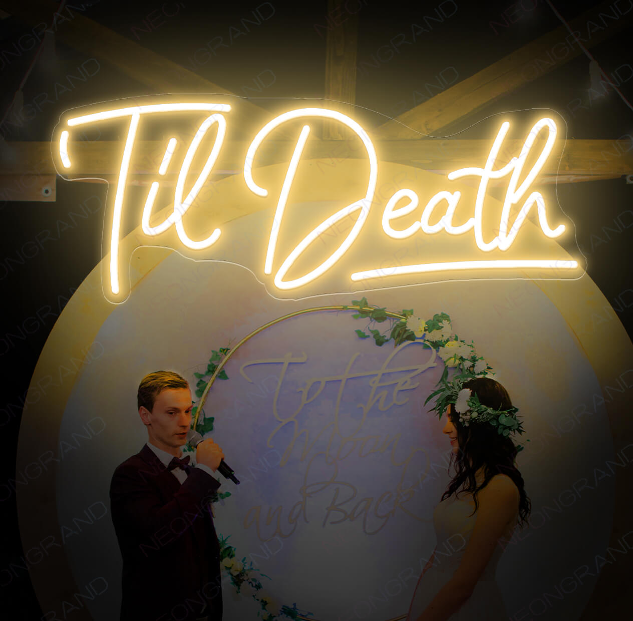 Til Death Neon Sign Love Wedding Led Light LightYellow