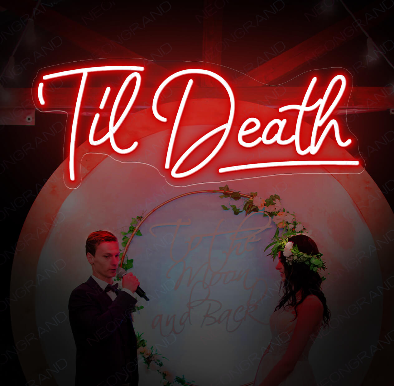 Til Death Neon Sign Love Wedding Led Light Red