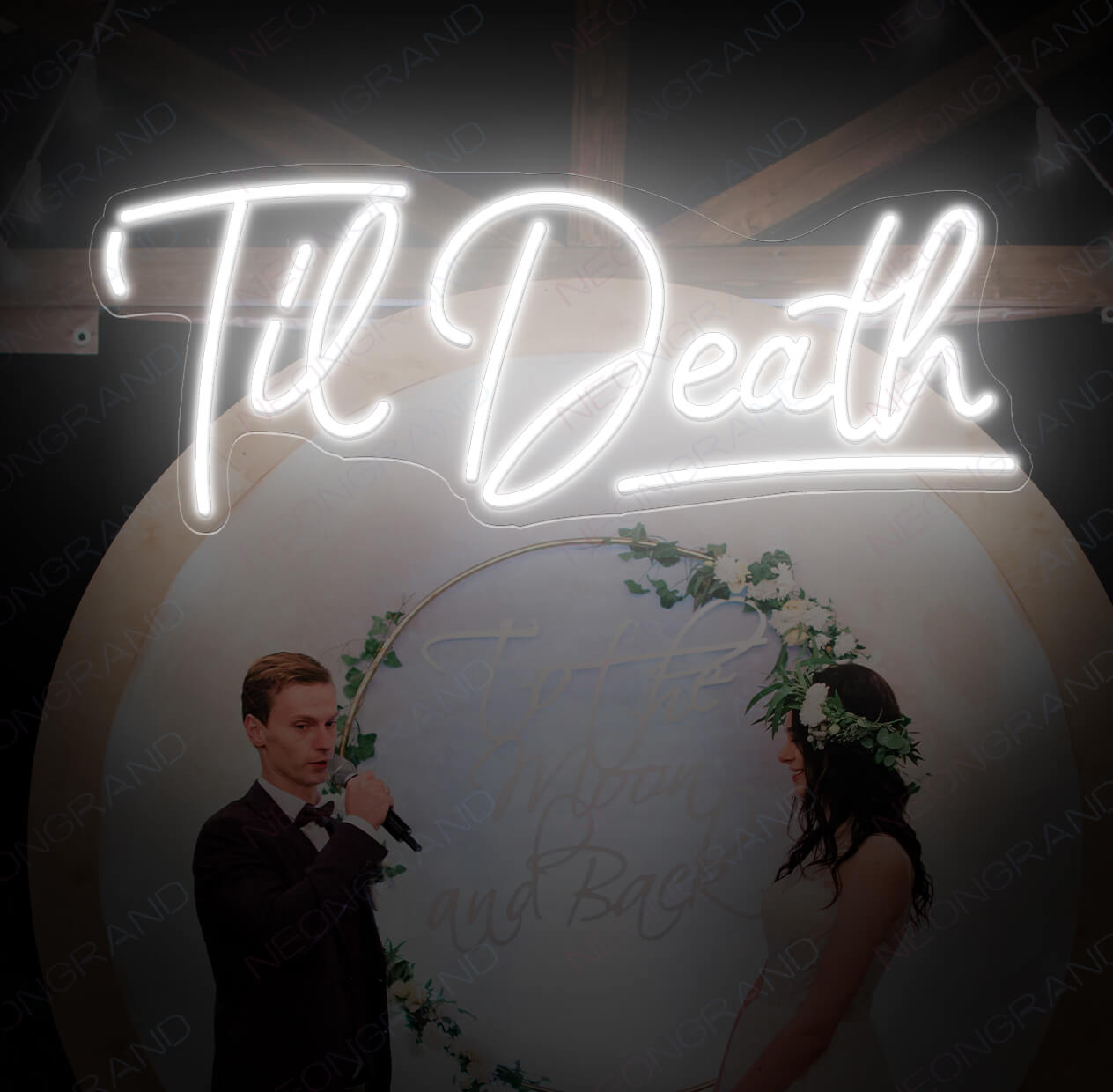 Til Death Neon Sign Love Wedding Led Light White