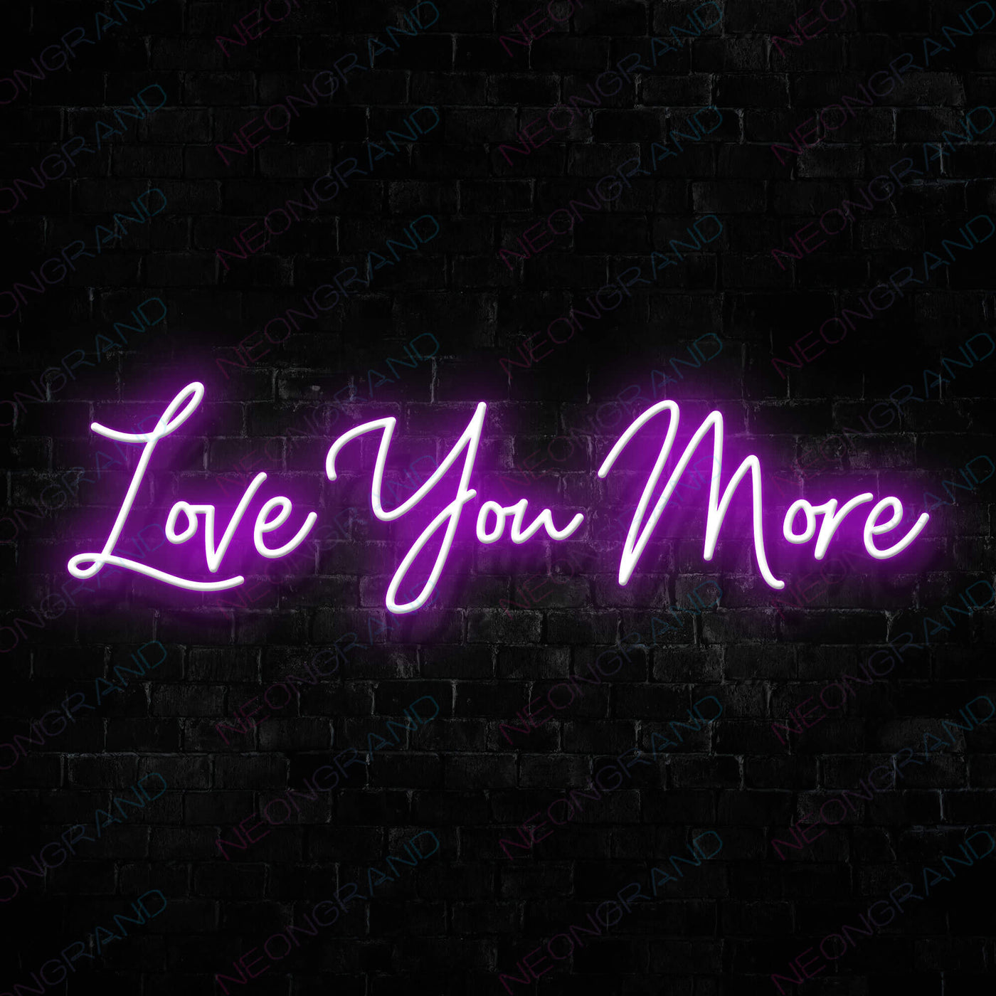 Love You More Love Neon Sign Purple