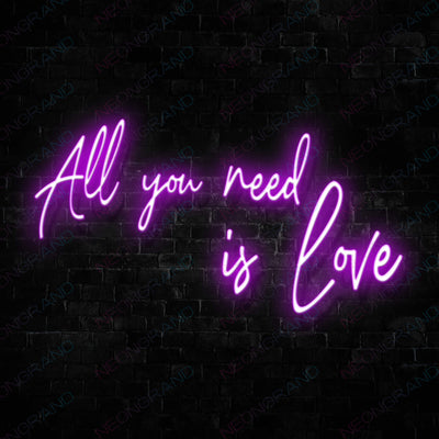 All You Need Is Love Neon Sign Purple