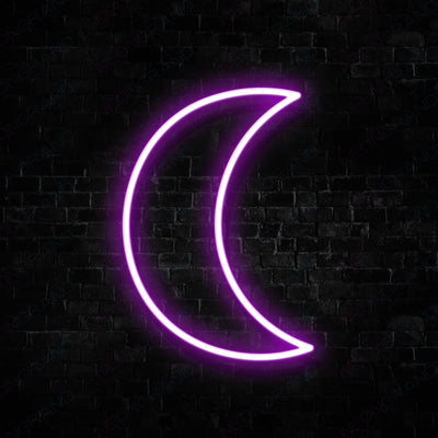 Purple Moon Neon Sign 
