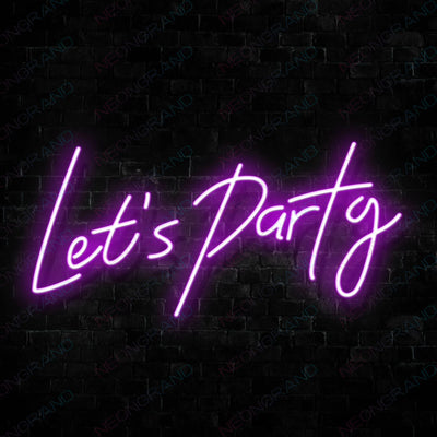 Let's Party Neon Sign Led Light DarkViolet