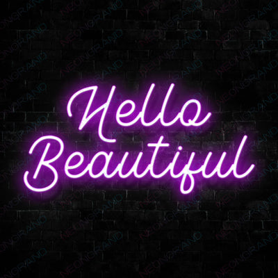Hello Beautiful Neon Sign Led Light Purple
